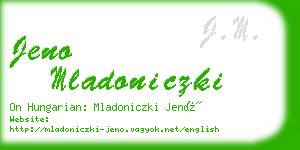 jeno mladoniczki business card